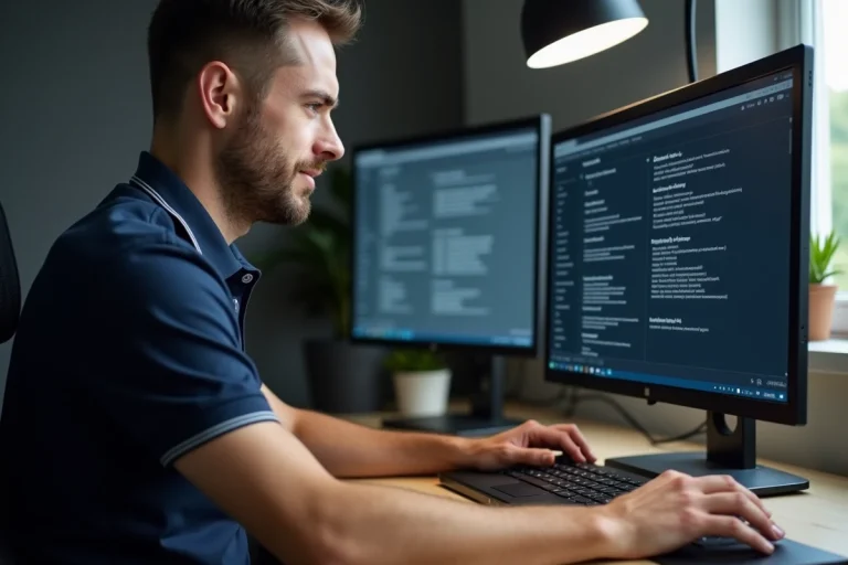 Technicien informatique activant le support Legacy Boot dans les paramètres BIOS d'un ordinateur portable HP